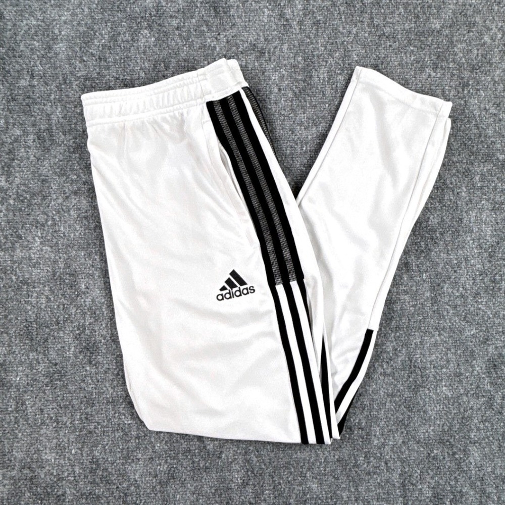 Adidas Primegreen Tiro Track Pants Mens Large White 3 Stripe Zip Ankle GV5489